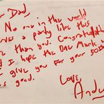 Aw, a note from son Andy.